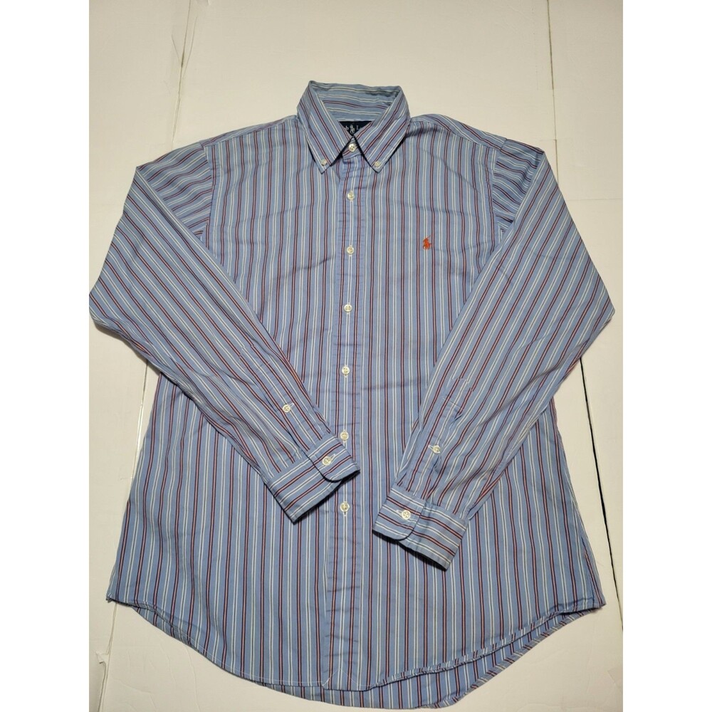 (#18) Polo Ralph Lauren Long Sleeve Button Down Size Men's M Custom Fit Blue